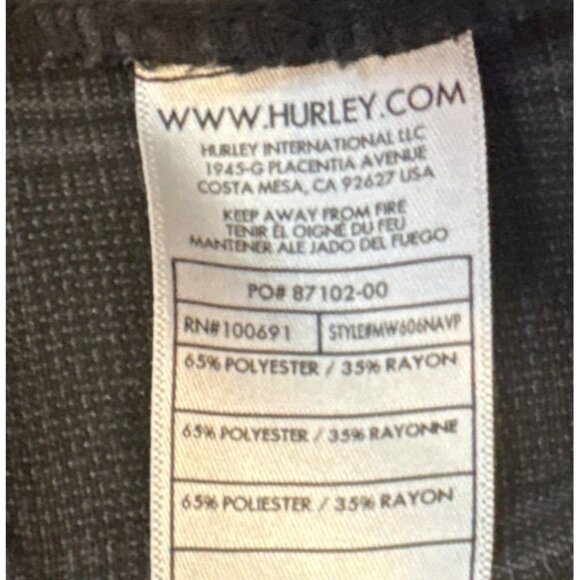 Hurley Mens Shorts Navy Plaid Size 31 Polyester & Rayon Blend Chino - Picture 4 of 7